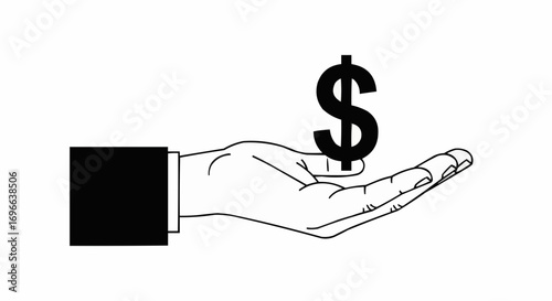 Hand Holding Dollar Sign Illustration