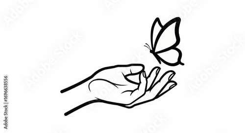 Symbolic Hand and Butterfly