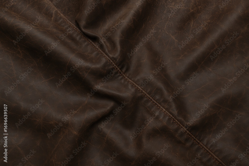 Fototapeta premium Macro Shot of Dark Brown Oilskin Fabric – Waxy Surface Detail