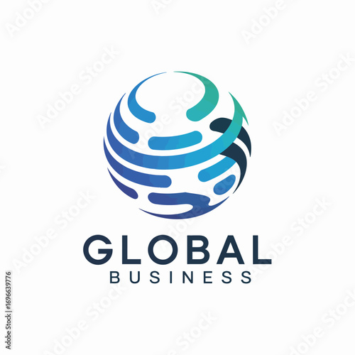 Global Business Logo with Abstract Globe