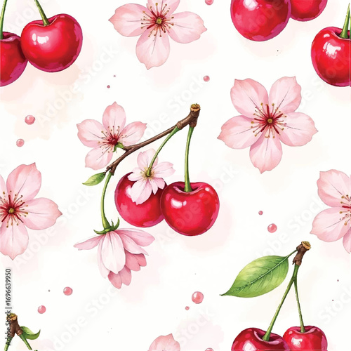 Seamless floral pattern, fabric style, hand-drawn background design 