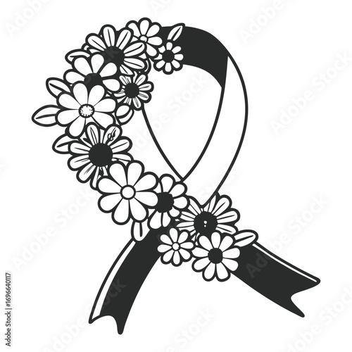 Print Ribbon Made of Flowers