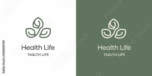 Health Life Logo with Leaf Symbol