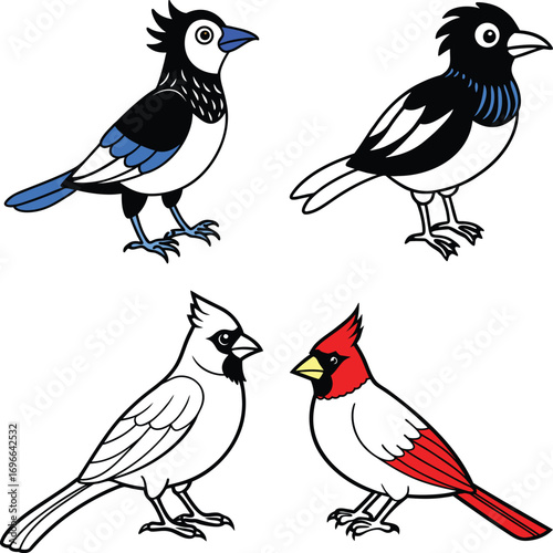 Set of hand drawn birds ,Tropical Birds ,Democratic Republic of the Congo and Birds
Colorful collection of abstract birds


