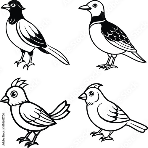Set of hand drawn birds ,Tropical Birds ,Democratic Republic of the Congo and Birds
Colorful collection of abstract birds


