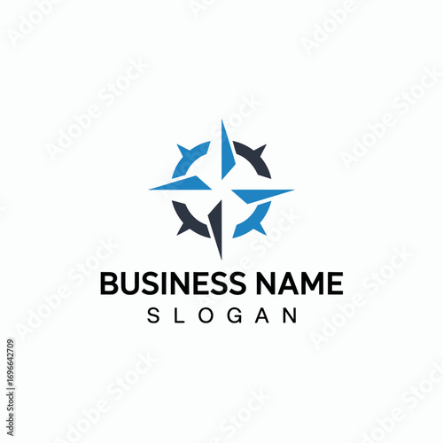 Modern Compass Logo with Business Name and Slogan