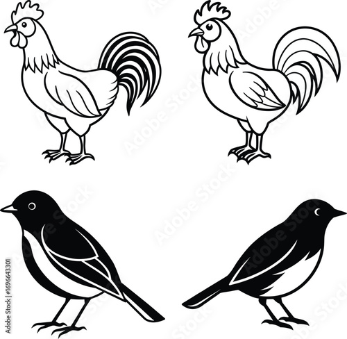 Set of hand drawn birds ,Tropical Birds ,Democratic Republic of the Congo and Birds
Colorful collection of abstract birds


