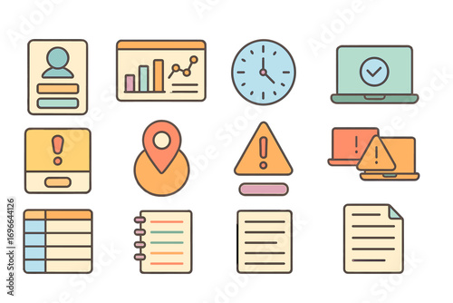 Business management line icon set. strategy, planning, and collaboration icons