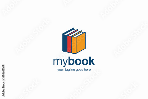Mybook" Logo with Stacked Books