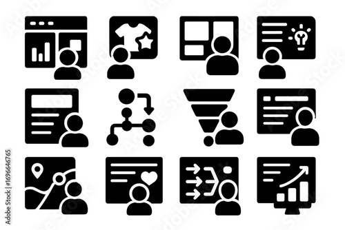 Business, corporate outline icon set. management, strategy, growth icons outline collection