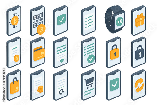 Cryptocurrency, blockchain 3d icon set. digital wallet and security icons 3d collection