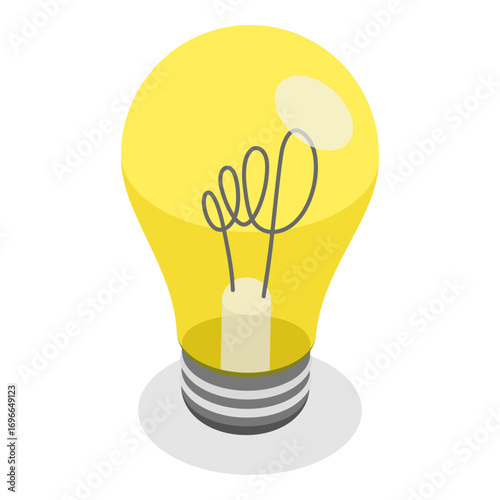 3D Isometric Flat Vector Illustration of Different Light Bulbs, Creative Thinking, Innovation. Item 3