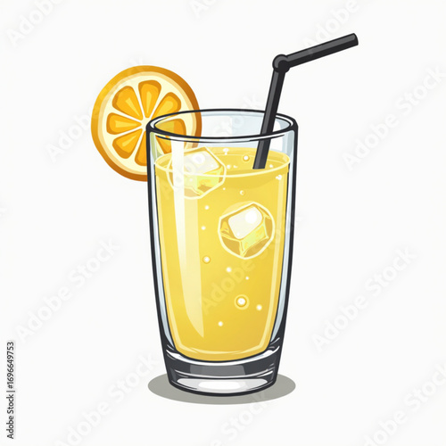 glass of orange juice with lemon