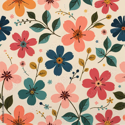 seamless pattern with flowers