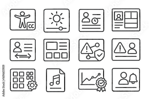 Accessibility linear icon set. essential icons for disability and assistive technology