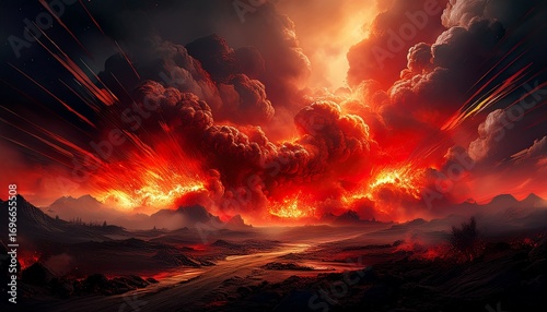 red smoke explosion background dark war theme