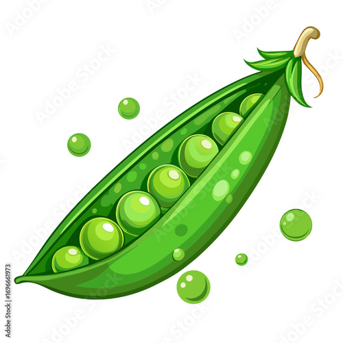 peas on the white background