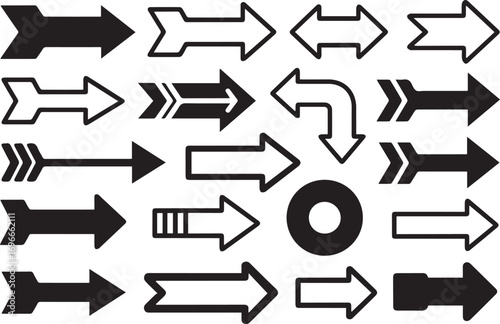 minimalist arrow vector collection directional icons for web user interface navigation graphic design elements modern flexible set