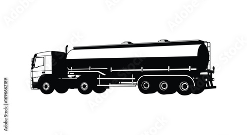 a large tanker truck with multiple wheels and storage compartments