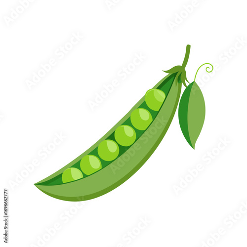 green peas on white background