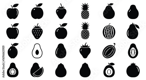 a variety of fruits displayed in neat rows