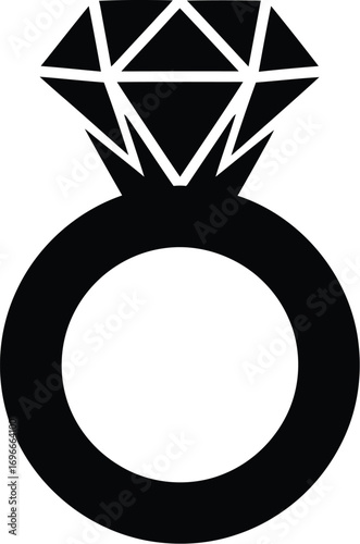 Elegant diamond ring silhouette symbolizing love and commitment