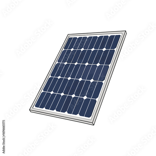 Sustainable Energy Solar Panel Illustration