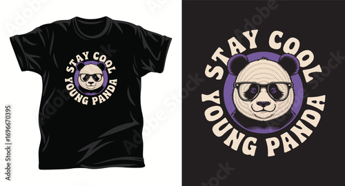 panda graphic vector t shirt design print.