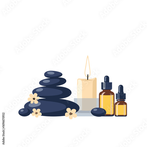 Serene spa experience with hot stones essential oils and soothing candlelight creating a relaxing ambiance for ultimate tranquility
