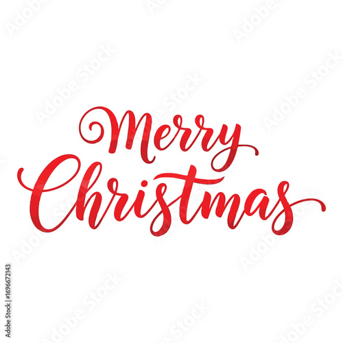 Handwritten merry christmas text art red calligraphy festive holiday greeting design
