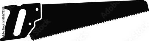 Scalable vector illustration of a black saw tool for diy and construction projects