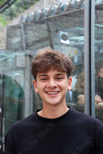 YOUNG BOY WITH BLACK T-SHIRT