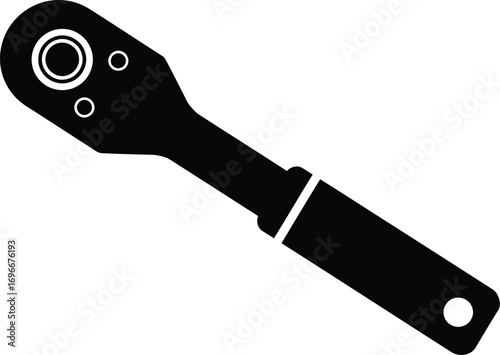 Vector illustration of a ratchet wrench tool for mechanical and diy projects