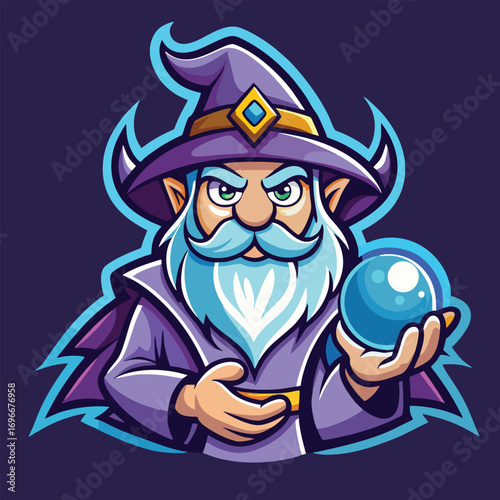 design logo vector icon illustration cartoon mascot character wizard