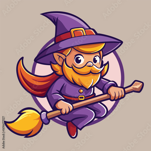 design logo vector icon illustration cartoon mascot character wizard