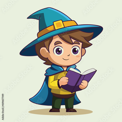 design logo vector icon illustration cartoon mascot character wizard