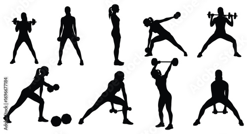women exercising with weights showing strength and fitness