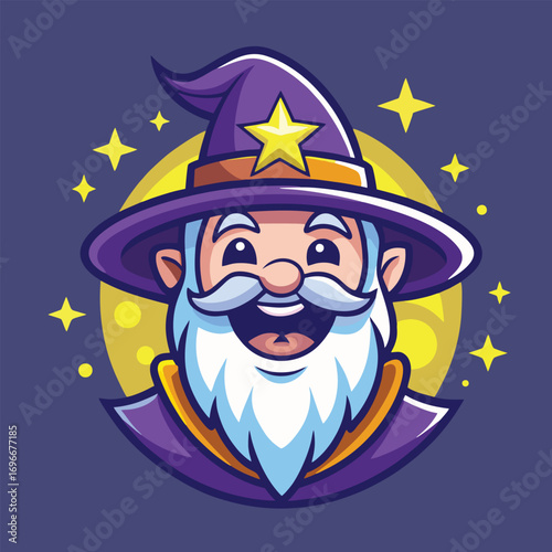 design logo vector icon illustration cartoon mascot character wizard