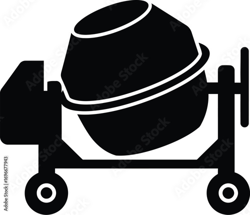 Cement mixer vector icon for construction and industry building projects scalable eps graphic