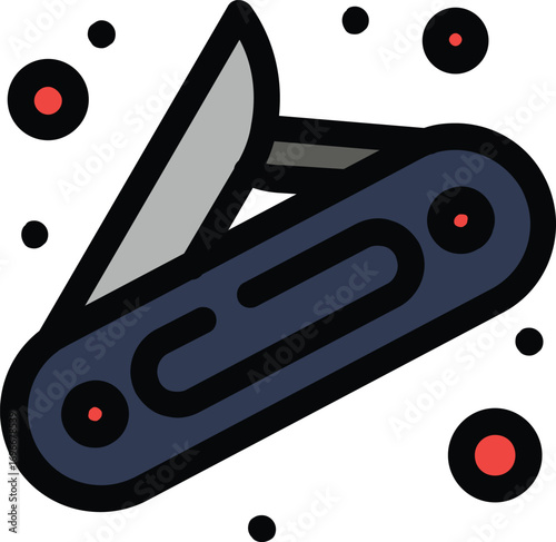 vector illustration of a portable knife