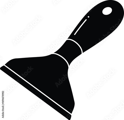 Scalable vector illustration of a black ice scraper tool icon for various applications
