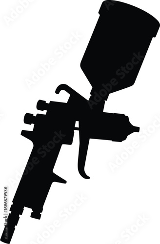Scalable vector illustration of a spray gun tool for diy and professional painting projects