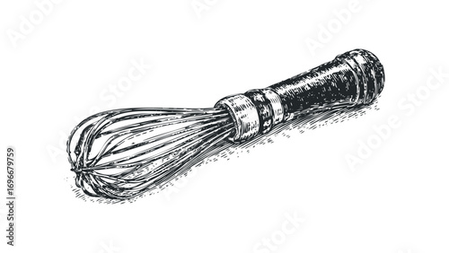 Hand drawn whisk utensil sketch. Vector hand drawn illustration