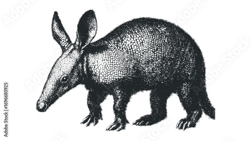 Aardvark on transparent background image. Vector hand drawn illustration