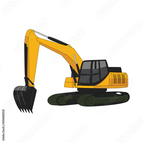 excavator cartoon design. building construction equipment.