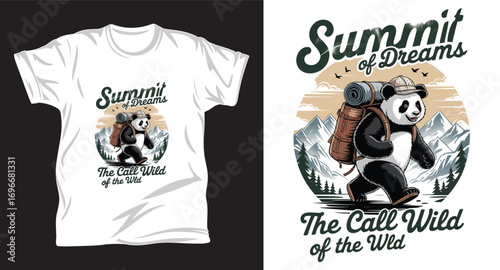 panda graphic vector t shirt design print.