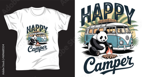 panda graphic vector t shirt design print.