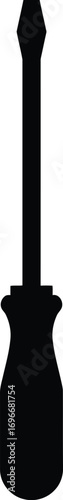 Screwdriver silhouette vector icon for tools and repair applications