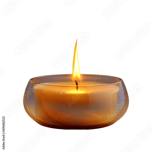 Meditation Candle Warm Glow Peace isolated on transparent background