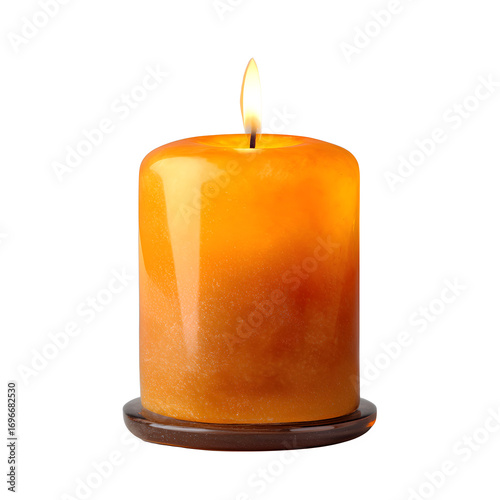 Meditation Candle Warm Glow Peace isolated on transparent background